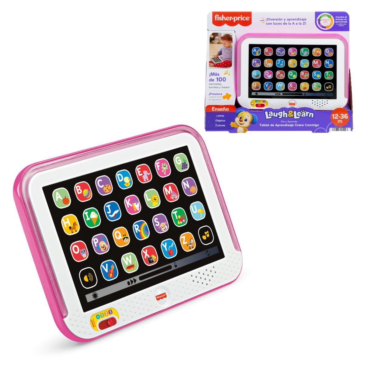 Fisher-Price Juguete Tablet Aprendizaje Crece Conmigo Rosado